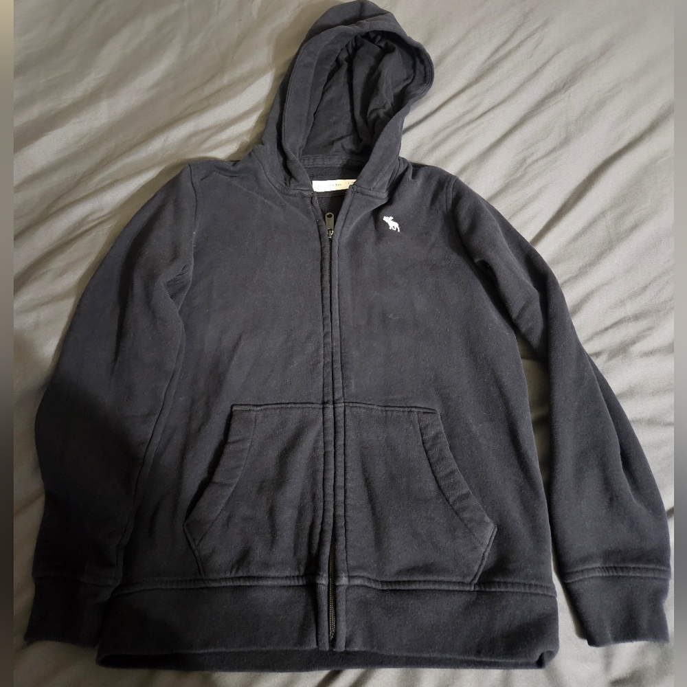 Abercrombie & Fitch Boys Black Full-Zip Hoodie - Size 11/12